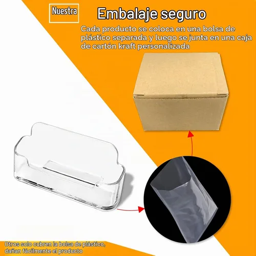 Vista 9 de Paquete de 16 tarjeteros transparentes para escritorio, pantalla de tarjetas de visita de plástico acrílico para oficina, cabina de exposiciones