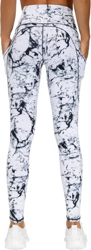 Vista 3 de THE GYM PEOPLE Pantalones de yoga gruesos de cintura alta con bolsillos, control de abdomen, leggings de yoga para mujer