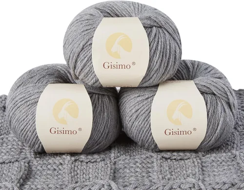 Vista 38 de 100% lana merino para tejer y ganchillo, hilo lujoso y suave de 6 cabos para tejer y crochet a mano, 1.76 oz/50 g, 127 yardas/116 metros