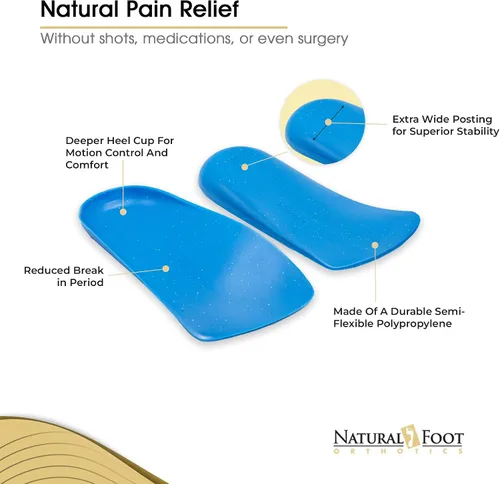 Vista 2 de Natural Foot Orthotics Cloud RX Firm 3/4 Arch Support Plantillas Insertos semiflexibles para hombres y mujeres Podólogo diseñado para fascitis