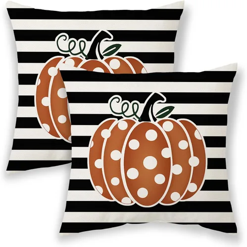 Vista 12 de Fundas de almohada de Navidad de 16 x 16 pulgadas, almohadas decorativas de Navidad con copos de nieve dorados, blancos y rojos para sofá, fundas