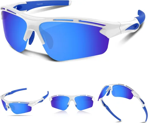 Vista 9 de Lentes de sol polarizados deportivos para hombres y mujeres, protección UV400 para correr, ciclismo, pesca, senderismo, TR90