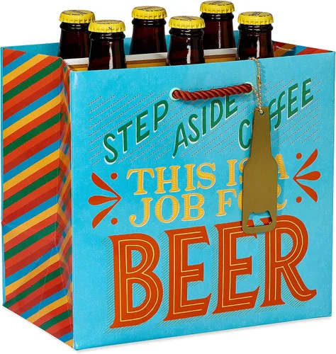 Vista 6 de Papyrus Bolsa de regalo de cerveza de 9 pulgadas (Beer Buddies) para cumpleaños y todas las ocasiones (1 bolsa)