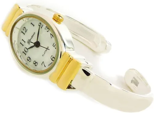 Vista 2 de STC 2Tone - Reloj de pulsera para mujer con banda de metal ovalada de tamaño pequeño