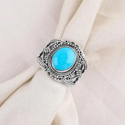 Vista 3 de Anillos de plata de ley 925 con piedras preciosas para mujeres y niñas