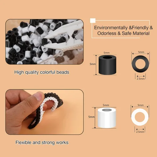 Vista 3 de Fuse Beads 6000 cuentas de hierro fundido negro de 0.197 in compatibles con Perler y Hama