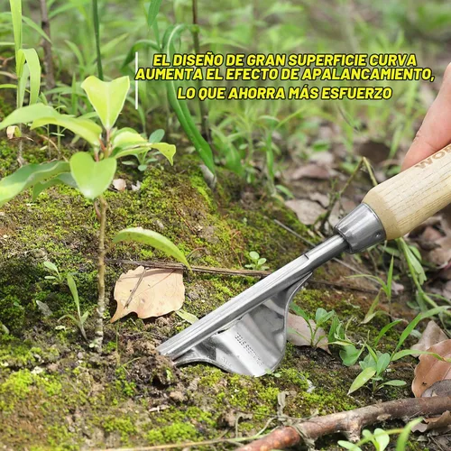 Vista 4 de WORKPRO Juego de herramientas de jardín, 8 piezas, herramientas de jardinería resistentes de acero inoxidable con mango de madera, incluyendo bolsa