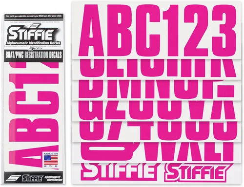 Vista 2 de Stiffie Uniline Calcomanías de registro de 7,6 cm para barco y embarcación personal • Adhesivos de números y letras