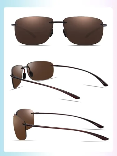 Vista 3 de JIM HALO Lentes de sol deportivos para hombres y mujeres, TR90 sin montura para correr, pescar, ciclismo, conducción