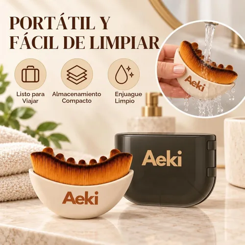 Vista 6 de Aeki - Cepillo linfático para contorno facial con funda protectora de 1 set