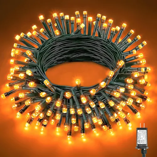 Vista 47 de Tira de luces LED de Navidad de 40 pies para exteriores, luces rojas y blancas de Navidad impermeables, 8 modos y temporizador, luces de árbol