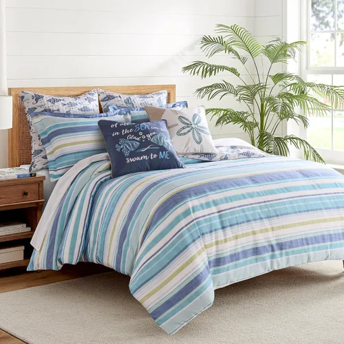 Vista 10 de Levtex Home - Laida Beach - Almohada decorativa (18X18in.) - Concha de Dólar de Arena - Espuma de mar Verde, Blanco y Natural