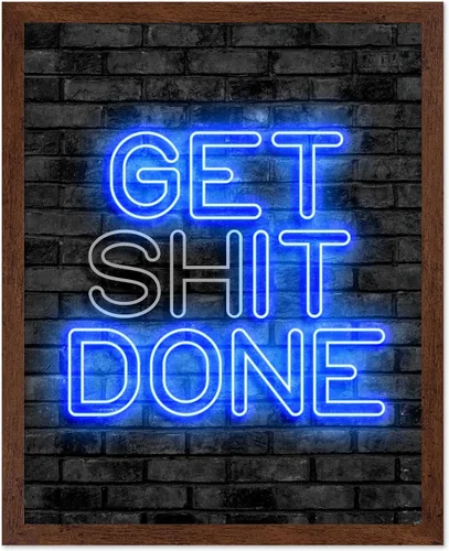 Vista 16 de Poster Master Life Is Short - Póster con texto en inglés "Buy the Shoes", impresión motivacional, arte neón, arte moderno, regalo para hombres