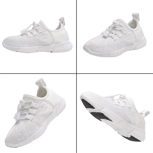 Vista 4 de YYXMS Zapatos de fibra óptica para niños y niñas, tenis iluminados para niños, zapatos intermitentes con carga USB para Navidad, festivales