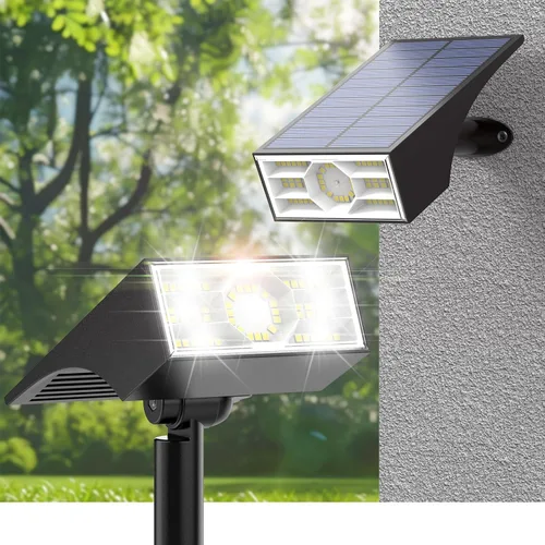 Vista 8 de 2 reflectores solares para exteriores, 56 luces LED para exteriores para el jardín, impermeables IP68, 2 paquetes, 4 modos de iluminación