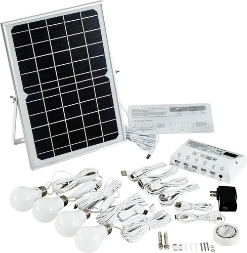 Vista 7 de Lámparas colgantes para interior y exterior con energía solar con 4 bombillas LED, cada una con un cable de 5m, impermeables, batería de 6000mAh