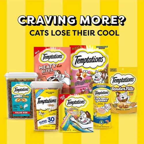 Vista 11 de Golosinas Temptations clásicas para gatos, empaque múltiple