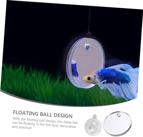 Vista 5 de Yardwe 1 juego de espejo de entrenamiento Betta Espejo de tanque de peces Betta Espejo de tanque Betta juguete decoraciones de pecera Betta Fish Toy