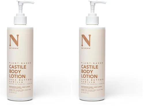 Vista 10 de Dr. Natural Castile Loción corporal - Crema corporal no grasa con manteca de karité - Loción suave y calmante para mujeres y hombres - Almendra