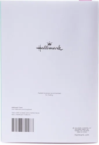 Vista 3 de Hallmark- Tarjeta de cumpleaños, flores rosadas y azules