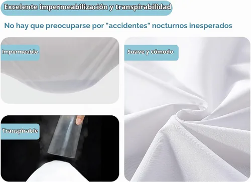 Vista 3 de Funda protectora de edredón, impermeable, transpirable, lavable y reutilizable, funda de edredón para incontinencia con solapa de cremallera
