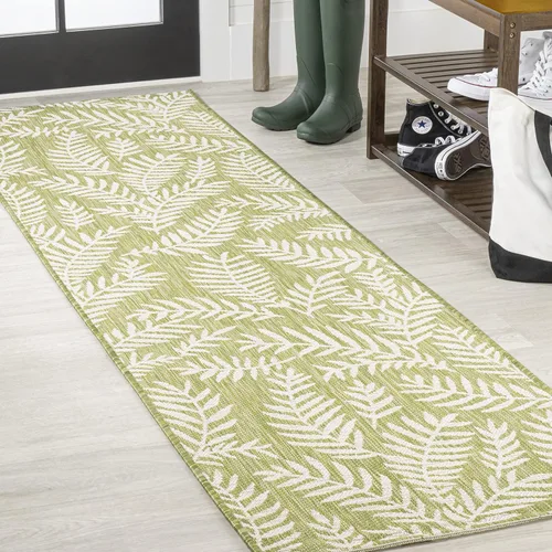 Vista 19 de Eyely BMS119A-28 Santa Monica Nevis Palm Frond - Alfombra costera para interiores y exteriores, casual, campo, floral, dormitorio, cocina, patio