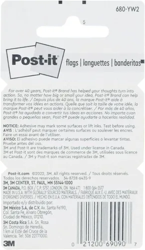 Vista 9 de Post-it Flags Value Pack, 50/Dispenser, 12 Dispensers/Pack, 1 in Wide, Green (680-GN12) (Pack of 4)