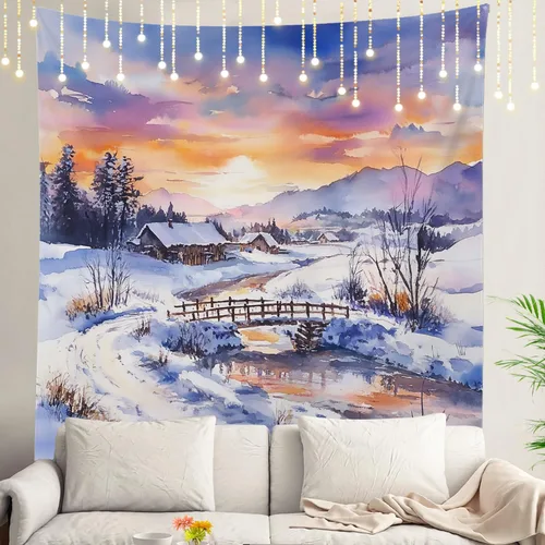 Vista 48 de Shrahala Peaceful Retreat Charming Abode Tapestry, Verdant Landscape Water Wall Hanging Hd Print Polyester Backdrop For Dorm Room Bedroom 30 X 40 In