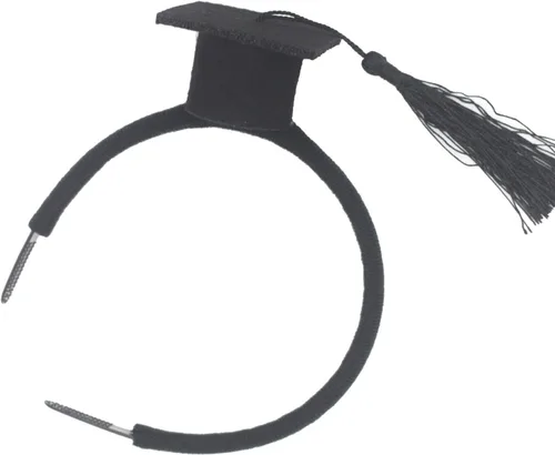 Vista 5 de BinaryABC Diadema para sombrero de graduación, mini diadema de licenciatura, suministros para fiesta de graduación 2024, decoraciones de graduación
