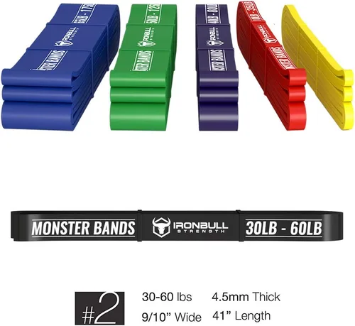 Vista 3 de Bandas elásticas prémium de resistencia para pullups; bandas de movilidad, de levantamiento de peso, para pullups, extradurables y resistentes