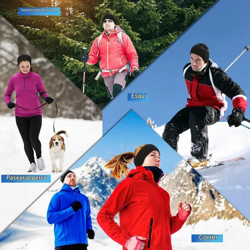 Vista 5 de 8 Piezas Diademas Calentadoras de Orejas con Botones Orejeras de Vellón Diadema para Correr en Invierno Banda Elástica Cubreoreja Elástico