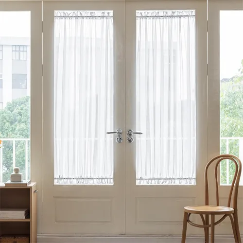 Vista 10 de Aquazolax - Cortinas transparentes para puerta y ventana gris - Cortinas con bolsillo para barra de 25 x 40 pulgadas para puertas de cristal