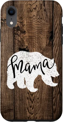 Vista 25 de Woodgrain Rustic Farmhouse Shiplap Brown Wooden Mama Bear Case for iPhone 17