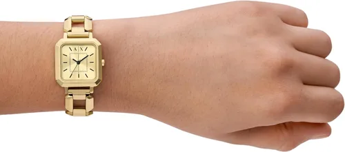 Vista 5 de Reloj Armani Exchange AX para mujer, reloj cuadrado para mujer con correa de acero inoxidable o cuero