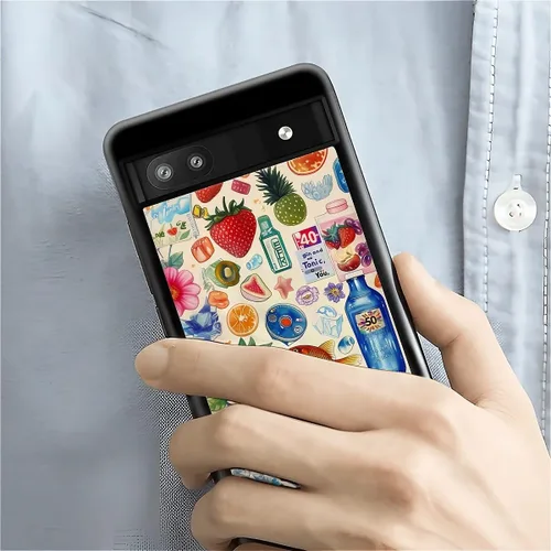 Vista 1289 de Compatible con Google Pixel 4A 5G Mobile Case Creative Acrylic Panel trasero Silicona Protección Grip especialmente diseñado para Google Pixel 4A 5G