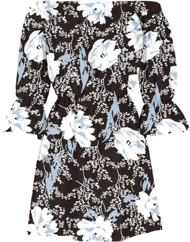 Vista 4 de Ceboyel Women Marble Print Ruffle Dress Off Shoulder Summer Dresses Sexy Vacation Sun Dress Summer Beach Outfits 2023