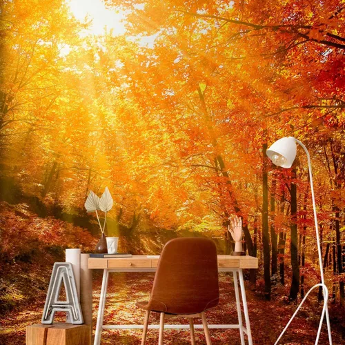 Vista 18 de artgeist Mural de pared premium Bosque púrpura, 79 x 55 pulgadas, papel tapiz no tejido, decoración de pared de vellón, impresión fotográfica