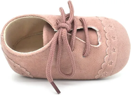 Vista 2 de Dukars Mocasines de suela suave con cordones para bebés y niñas