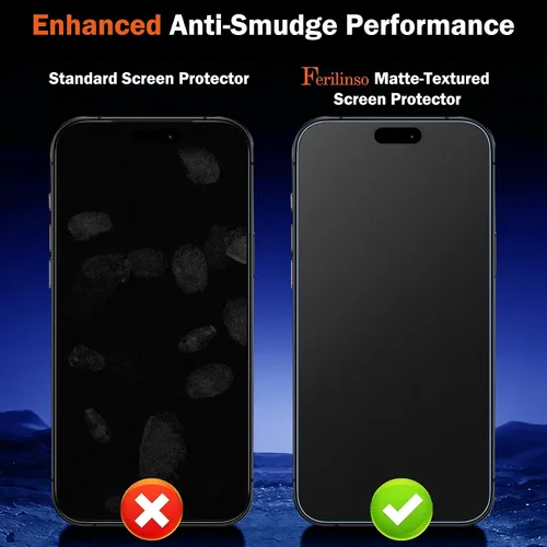 Vista 3 de Ferilinso Paquete de 2 protectores de pantalla mate para iPhone Pro