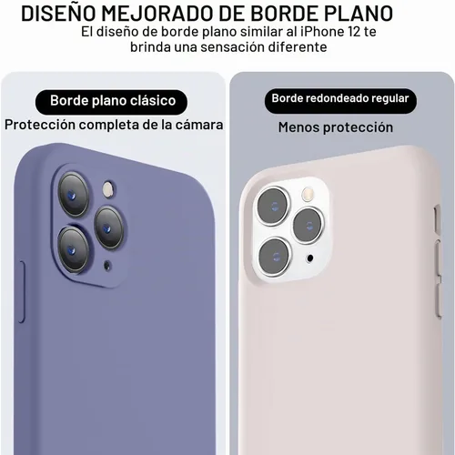 Vista 3 de Vooii Funda compatible con iPhone 11 Pro Max, silicona líquida mejorada con bordes planos, protección de la cámara, forro de microfibra antiarañazos