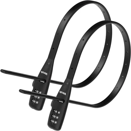 Vista 8 de Venzio Cerradura de combinación de 3 dígitos ajustable con cremallera para cables, 1 paquete