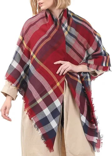 Vista 3 de American Trends Womens Fall Winter Scarf Plaid Tassel Soft Warm Blanket Scarves Womens Shawl Wraps