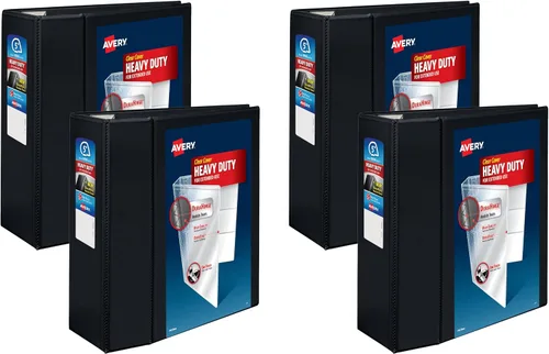 Vista 13 de Avery Heavy Duty View 3 Ring Binder, 1.5" One Touch EZD Ring, Holds 8.5" x 11" Paper, 1 Black Binder (79695)