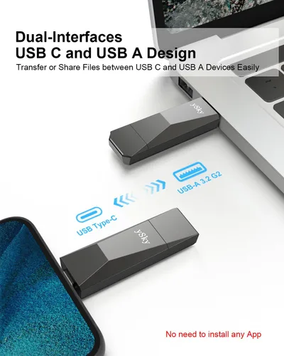Vista 6 de ySky Unidad flash de estado sólido USB 3.2 de 1 TB de alta velocidad USB C+ USB 3.2 Gen2 de alta velocidad USB 3.2 Gen2 Memoria USB C Photo Stick