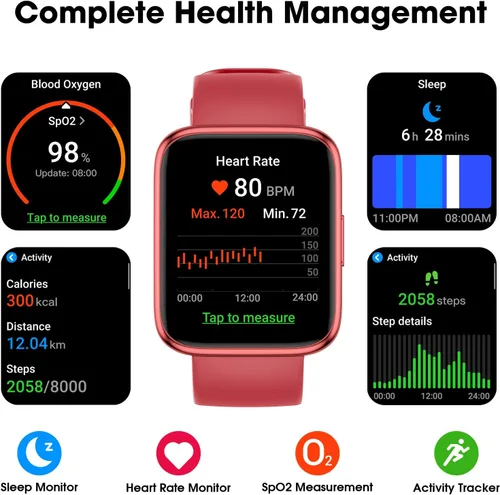 Vista 6 de Reloj podómetro, apto para personas mayores, no requiere aplicación/teléfono, reloj de seguimiento de fitness impermeable con contador de pasos
