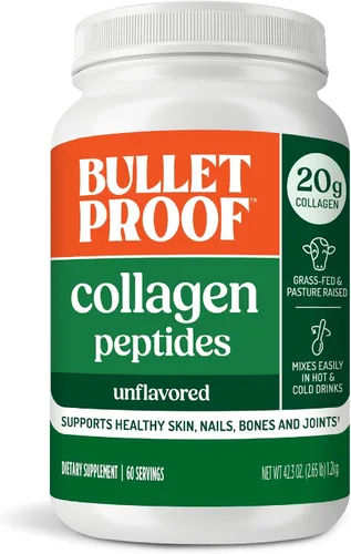 Vista 17 de Bulletproof Polvo de Péptidos de Colágeno Chocolate con Aceite MCT, 14.3 Onzas, Proteína de Colágeno Alimentado con Pasto para la Piel, Soporte