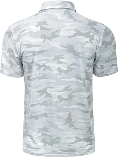 Vista 156 de TAPULCO Camisetas tipo polo de secado rápido para hombre, diseño de camuflaje, atléticas, ligeras, transpirables, casuales, para golf