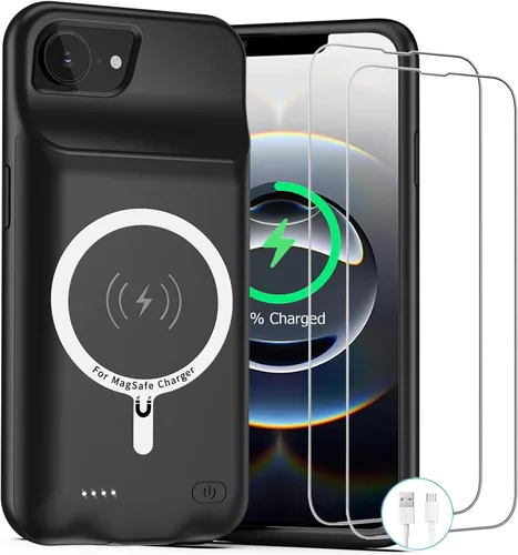 Vista 9 de Funda de batería para iPhone 11, funda de carga portátil recargable de 10000 mAh mejorada con carga inalámbrica compatible con iPhone 11