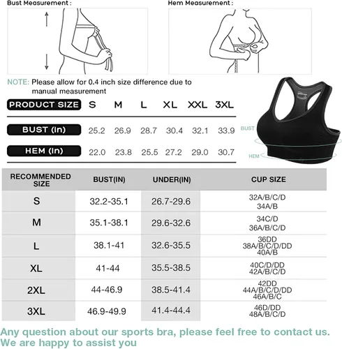 Vista 5 de FITTIN - Brasier deportivo con espalda cruzada para mujer, soporte acolchado de alto impacto sin costuras para yoga, gimnasio, entrenamiento y.