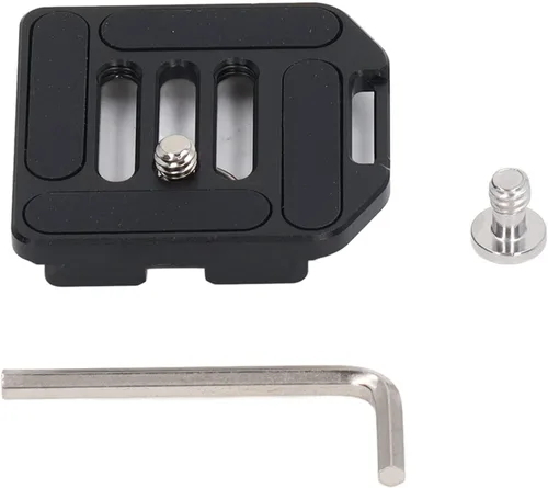 Vista 7 de Placa de liberación rápida para cámara con rosca de tornillo de 1/4 pulgadas, adaptador de montaje de placa de liberación rápida para cabezal